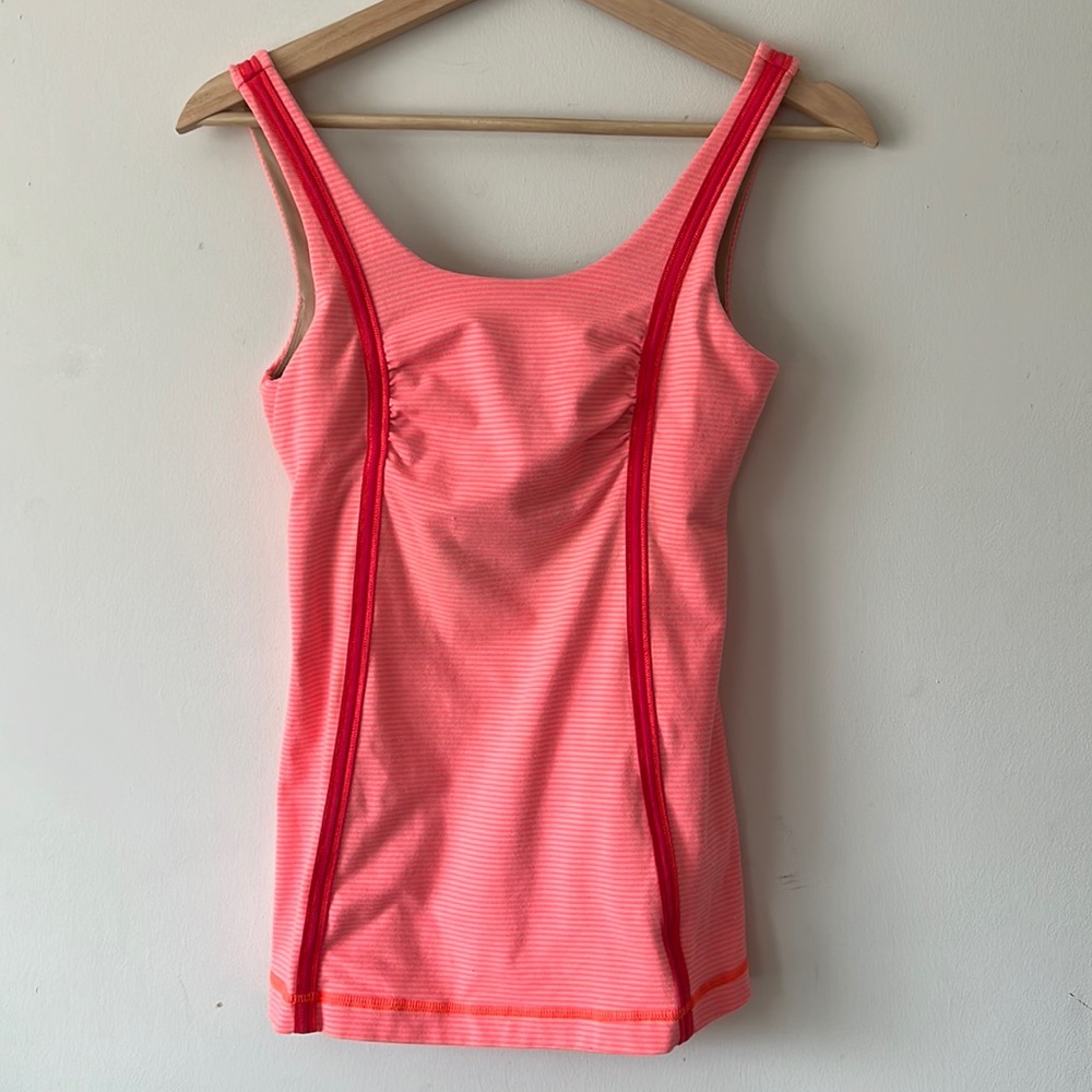 Lululemon orange striped tank top